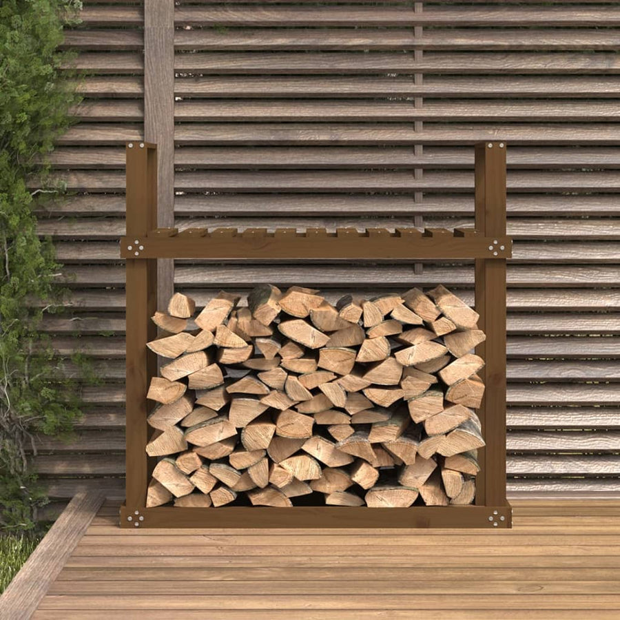 Haardhoutrek 110X35X108,5 Cm Massief Grenenhout Honingbruin Honingbruin grenenhout