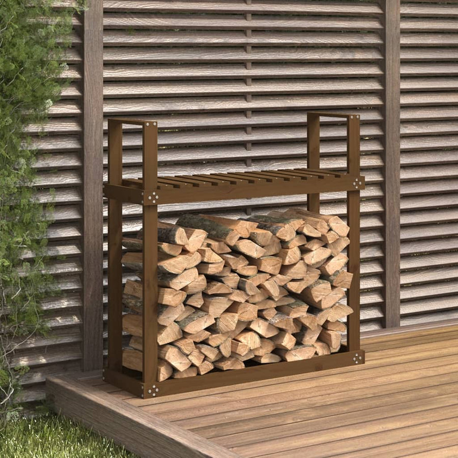 Haardhoutrek 110X35X108,5 Cm Massief Grenenhout Honingbruin Honingbruin grenenhout