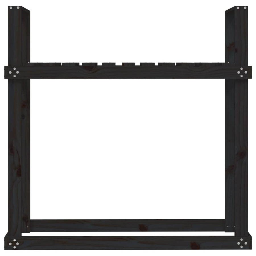 Haardhoutrek 110X35X108,5 Cm Massief Grenenhout Zwart Zwart grenenhout