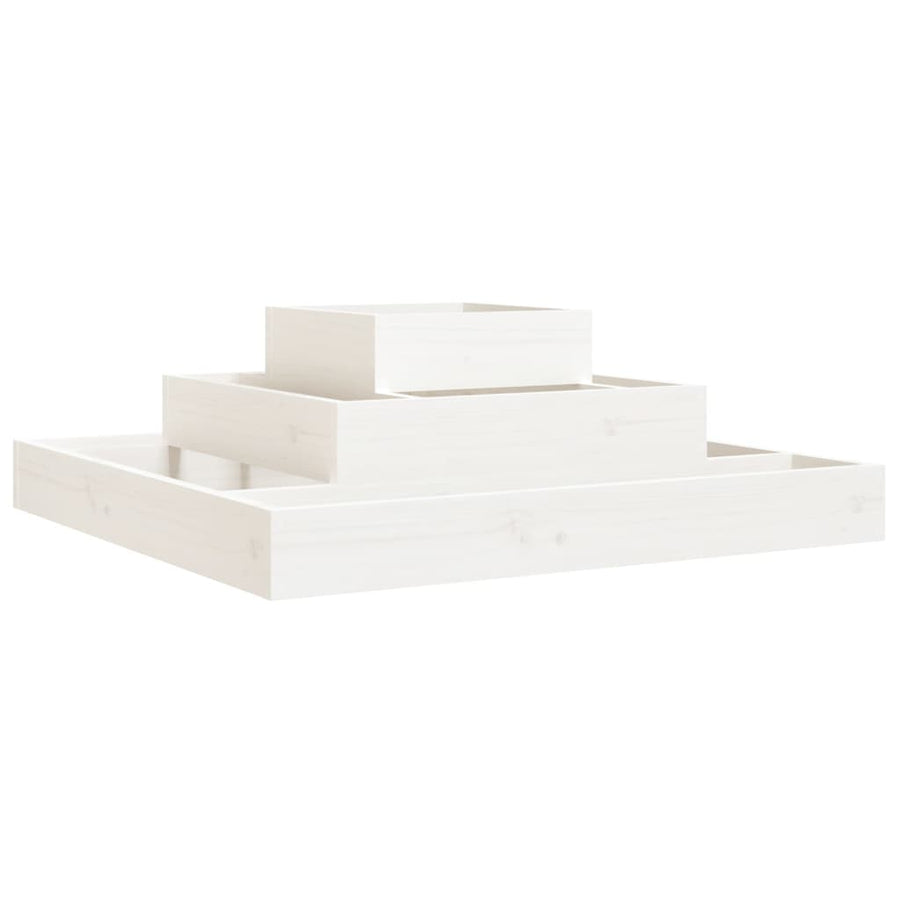 Plantenbak 80X80X27 Cm Massief Grenenhout Wit