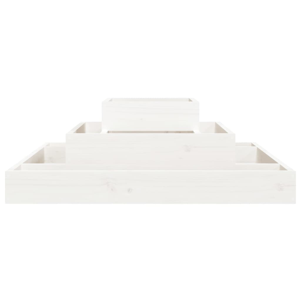Plantenbak 80X80X27 Cm Massief Grenenhout Wit