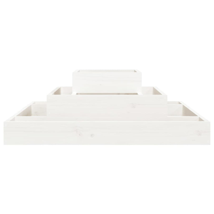 Plantenbak 80X80X27 Cm Massief Grenenhout Wit