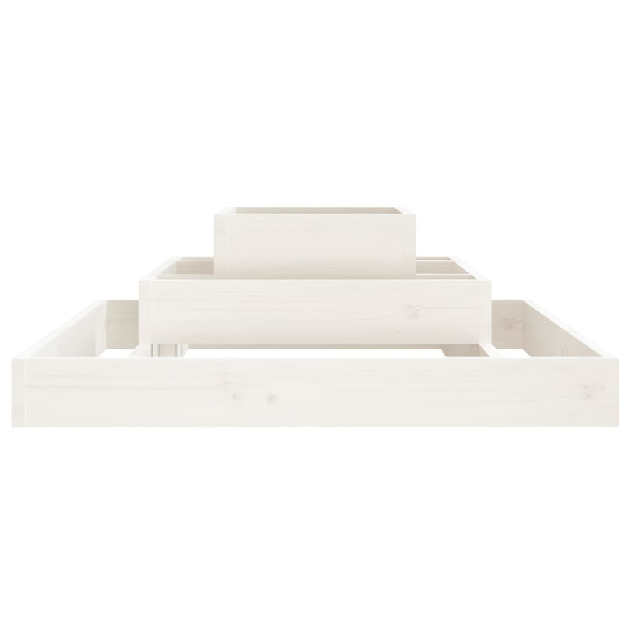 Plantenbak 80X80X27 Cm Massief Grenenhout Wit
