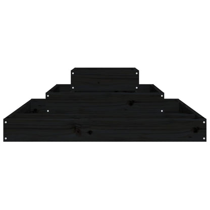 Plantenbak 80X80X27 Cm Massief Grenenhout Zwart