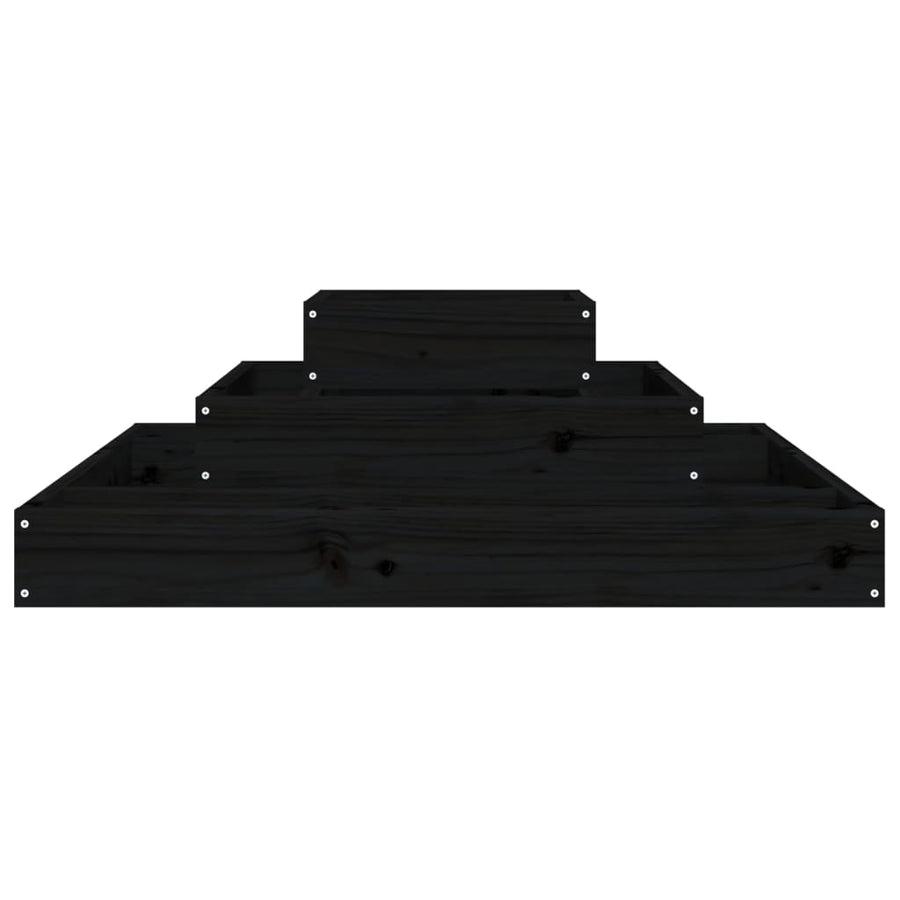 Plantenbak 80X80X27 Cm Massief Grenenhout Zwart