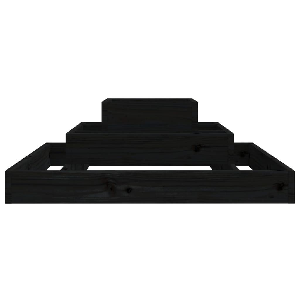 Plantenbak 80X80X27 Cm Massief Grenenhout Zwart