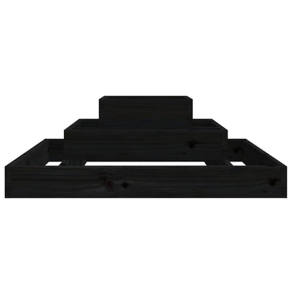 Plantenbak 80X80X27 Cm Massief Grenenhout Zwart