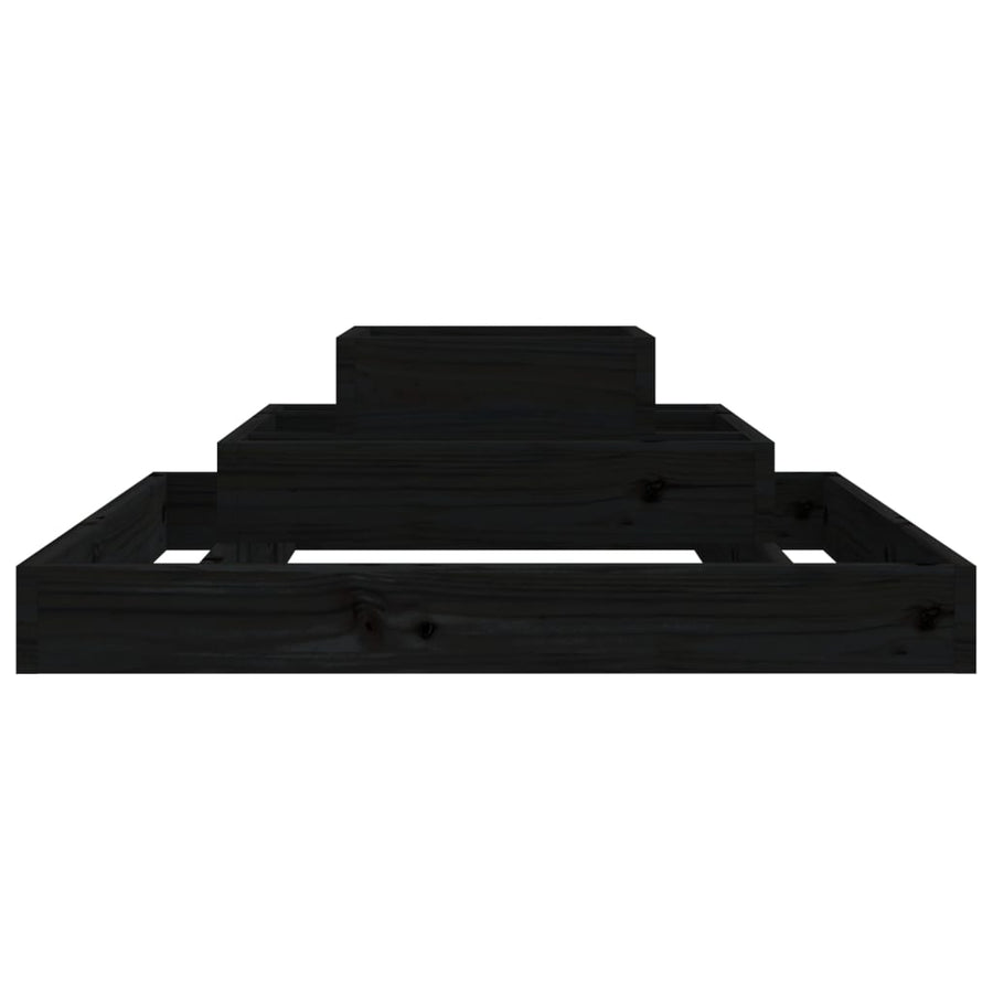 Plantenbak 80X80X27 Cm Massief Grenenhout Zwart