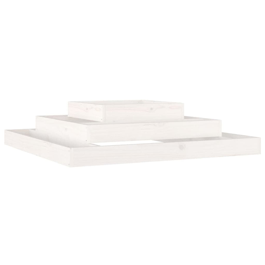 Plantenbak 110X110X27 Cm Massief Grenenhout Wit