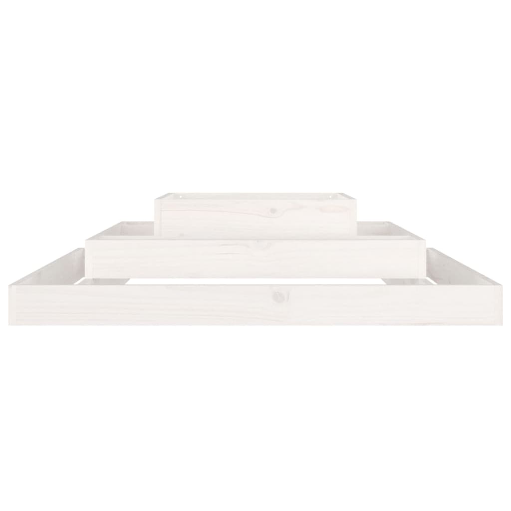 Plantenbak 110X110X27 Cm Massief Grenenhout Wit
