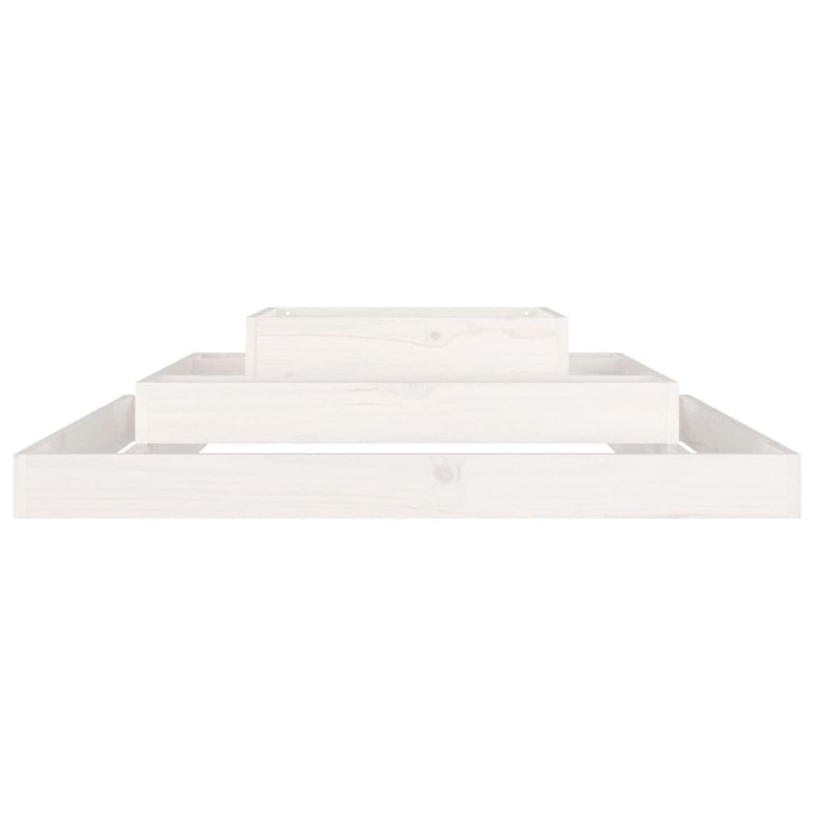 Plantenbak 110X110X27 Cm Massief Grenenhout Wit