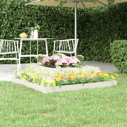 Plantenbak 110X110X27 Cm Massief Grenenhout Wit