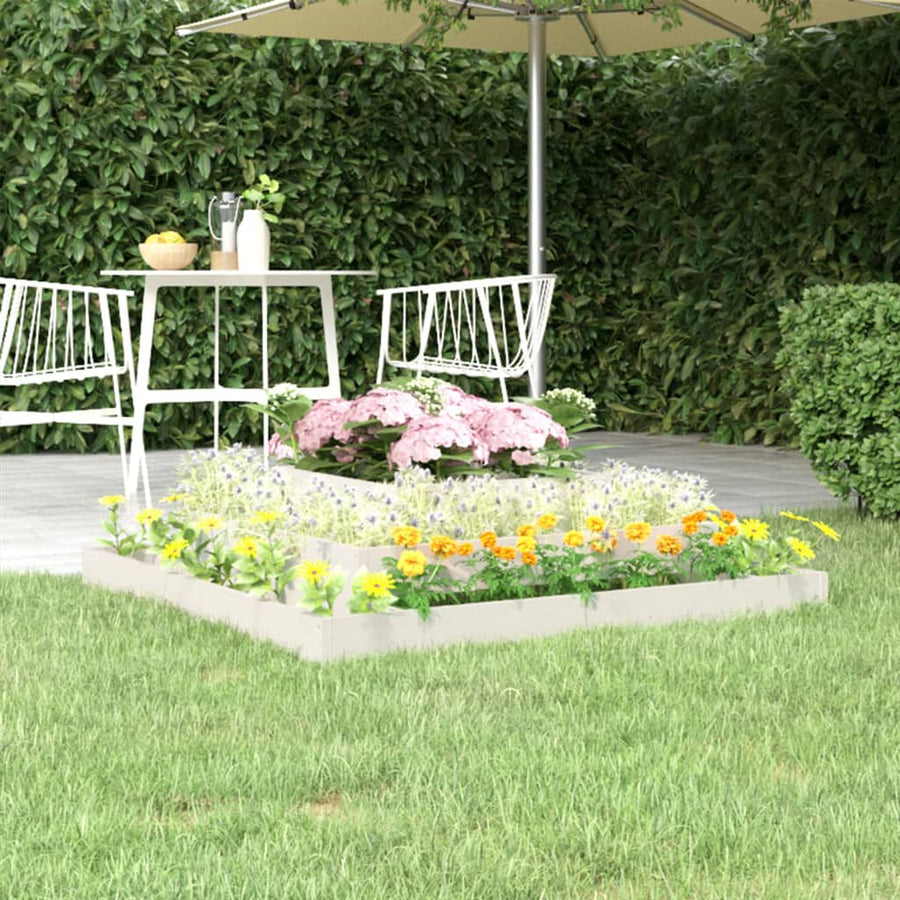 Plantenbak 110X110X27 Cm Massief Grenenhout Wit