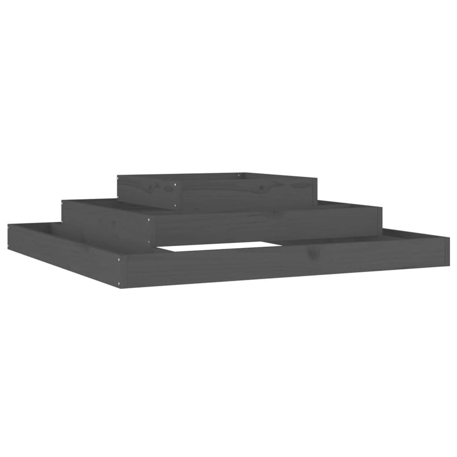 Plantenbak 110X110X27 Cm Massief Grenenhout Grijs