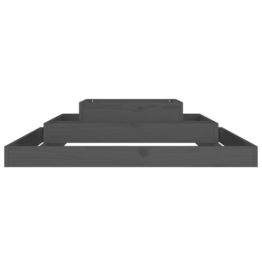 Plantenbak 110X110X27 Cm Massief Grenenhout Grijs
