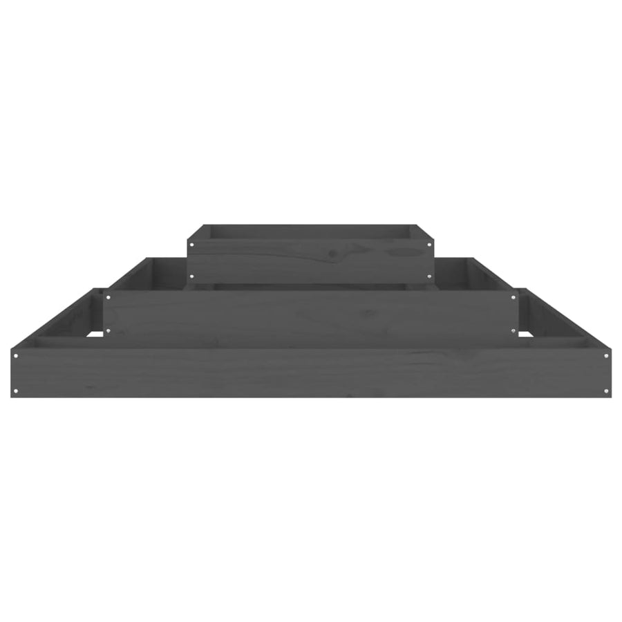 Plantenbak 110X110X27 Cm Massief Grenenhout Grijs