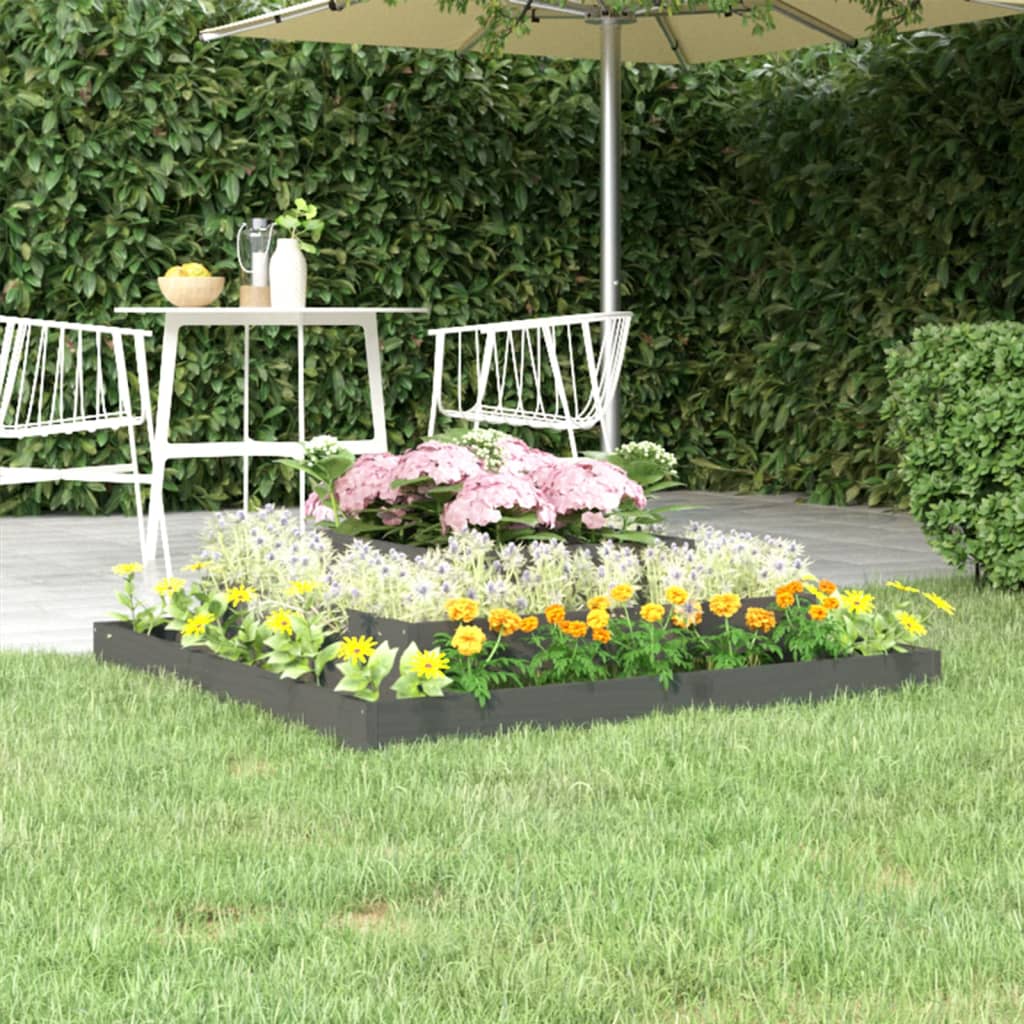 Plantenbak 110X110X27 Cm Massief Grenenhout Grijs