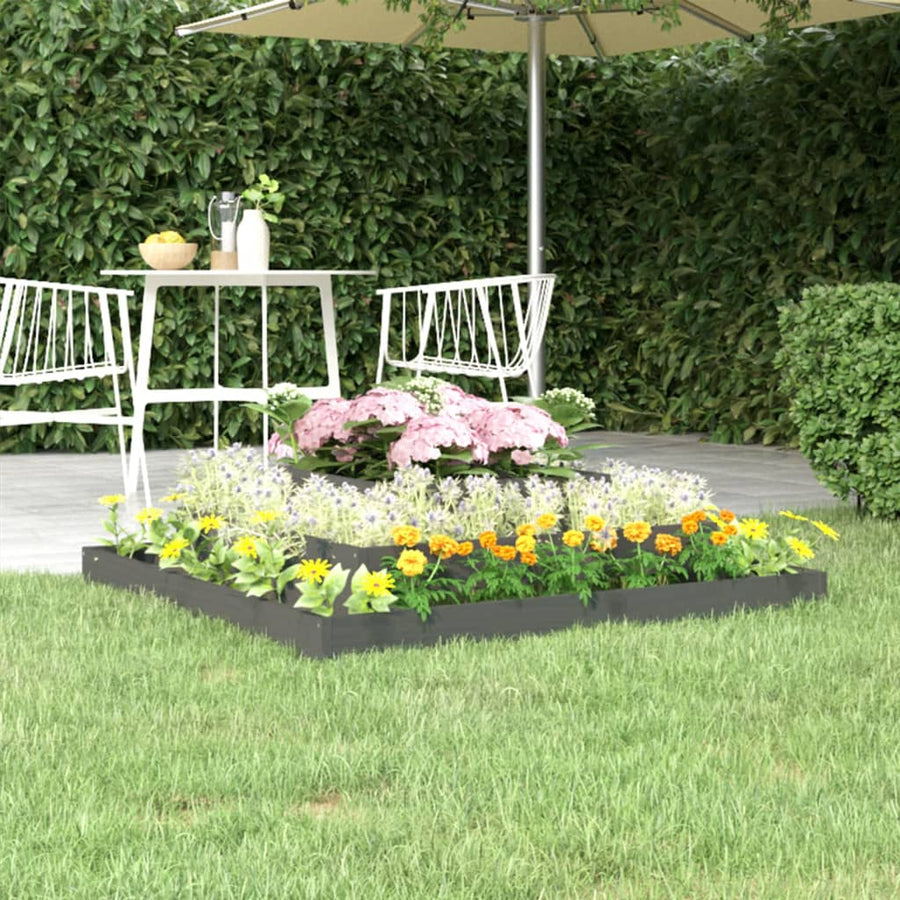 Plantenbak 110X110X27 Cm Massief Grenenhout Grijs