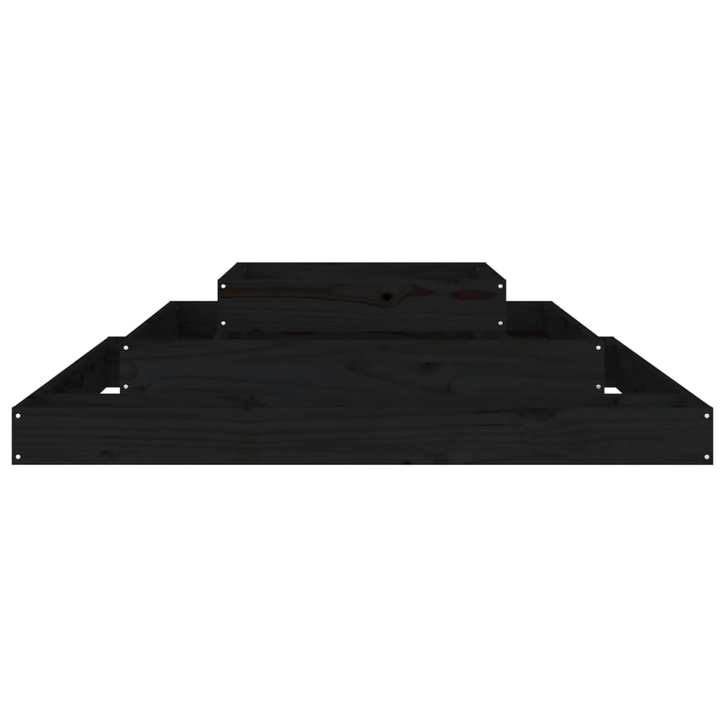 Plantenbak 110X110X27 Cm Massief Grenenhout Zwart
