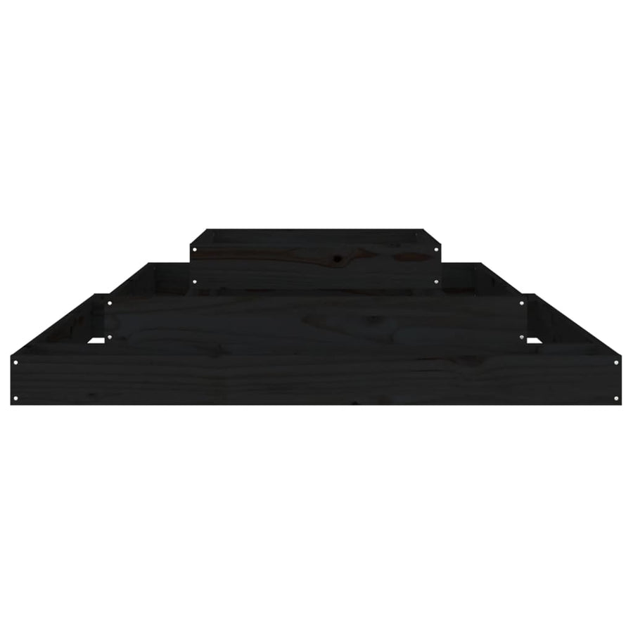 Plantenbak 110X110X27 Cm Massief Grenenhout Zwart