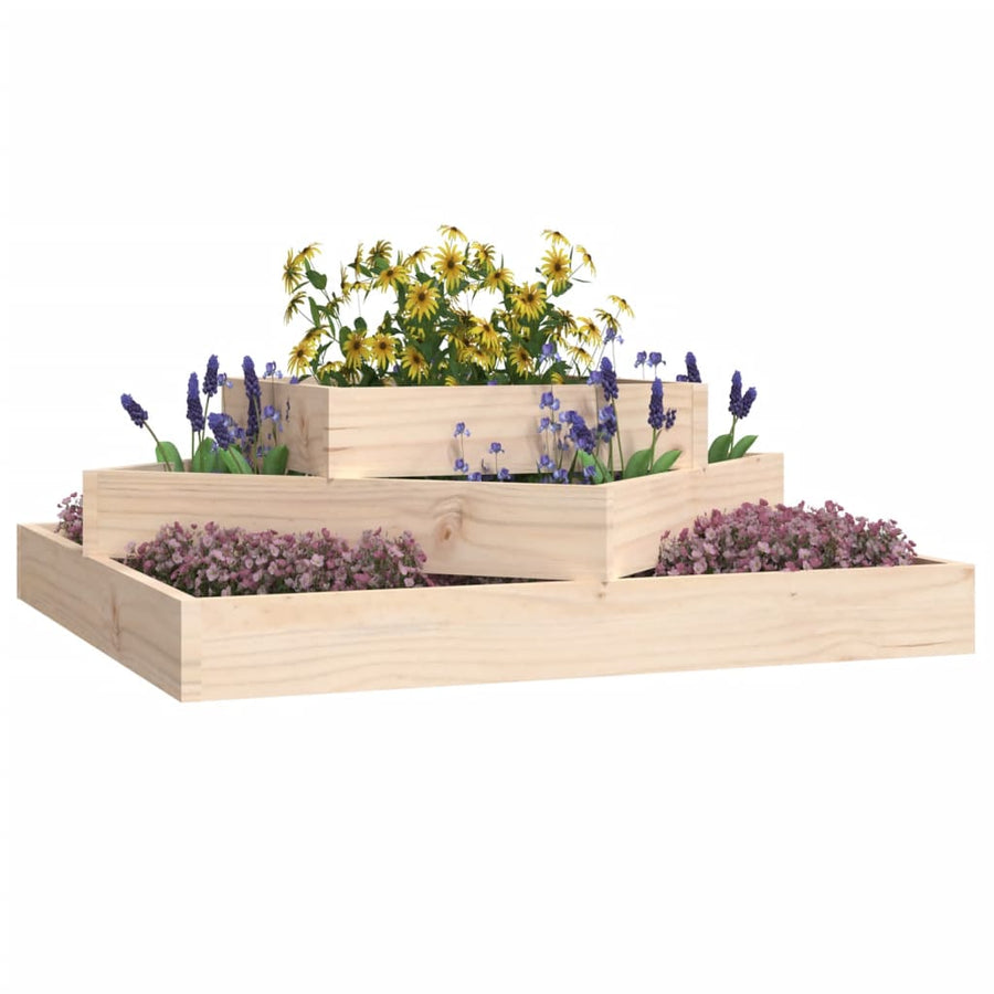 Plantenbak Massief Grenenhout 83 x 83 x 27 cm Natuurlijk grenenhout