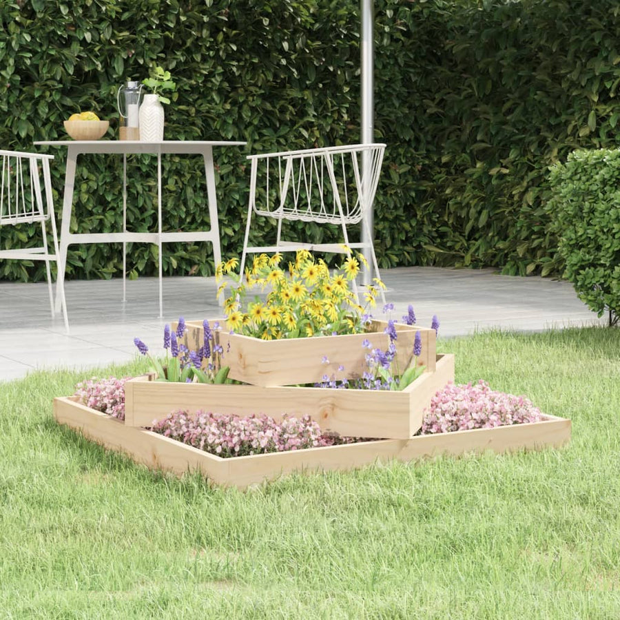 Plantenbak Massief Grenenhout 83 x 83 x 27 cm Natuurlijk grenenhout