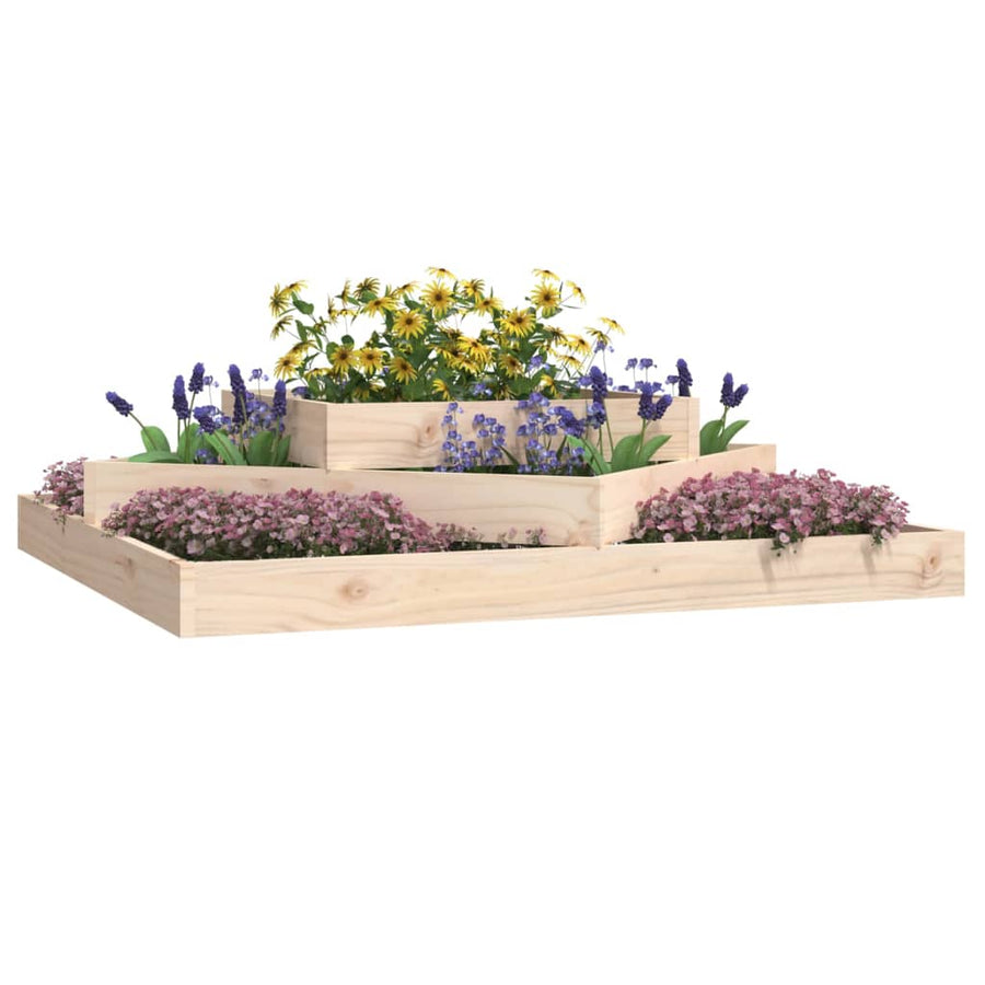 Plantenbak 112X112X27 Cm Massief Grenenhout 112 x 112 x 27 cm Natuurlijk grenenhout