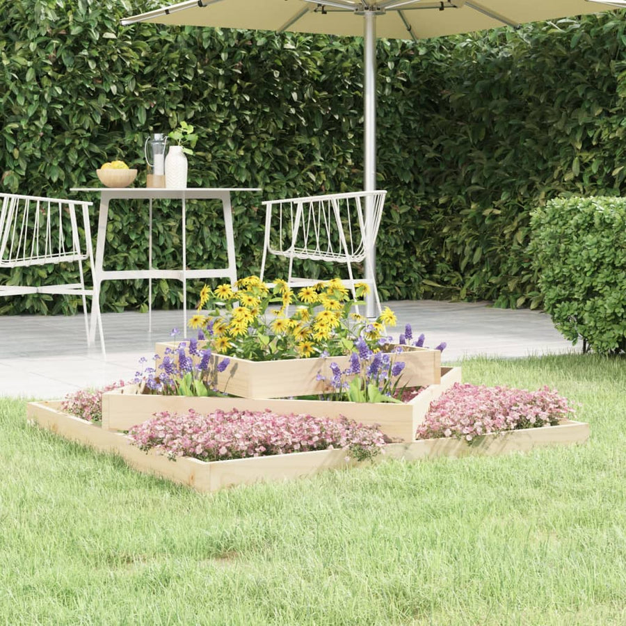 Plantenbak 112X112X27 Cm Massief Grenenhout 112 x 112 x 27 cm Natuurlijk grenenhout