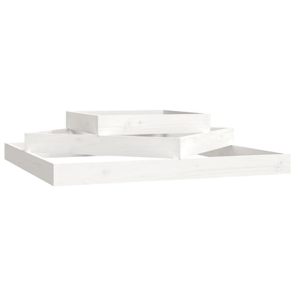 Plantenbak Massief Grenenhout Wit 112 x 112 x 27 cm Wit grenenhout