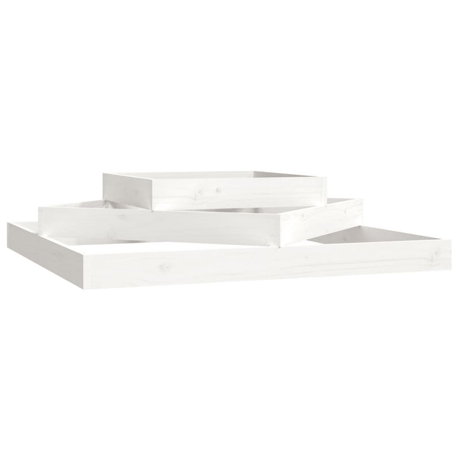 Plantenbak Massief Grenenhout Wit 112 x 112 x 27 cm Wit grenenhout