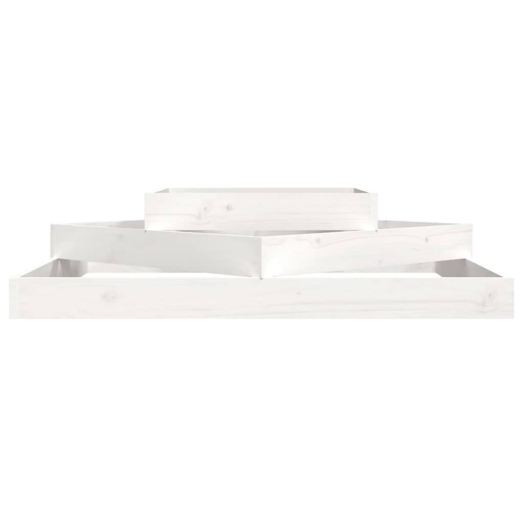 Plantenbak Massief Grenenhout Wit 112 x 112 x 27 cm Wit grenenhout