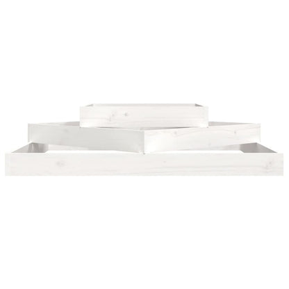 Plantenbak Massief Grenenhout Wit 112 x 112 x 27 cm Wit grenenhout