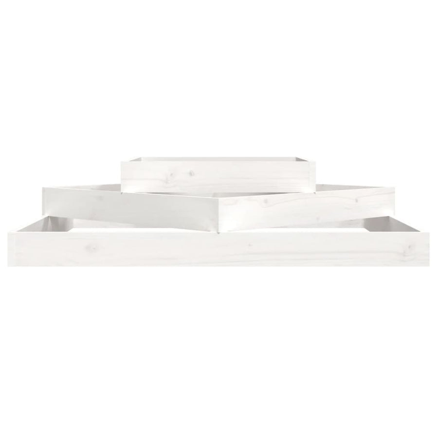 Plantenbak Massief Grenenhout Wit 112 x 112 x 27 cm Wit grenenhout