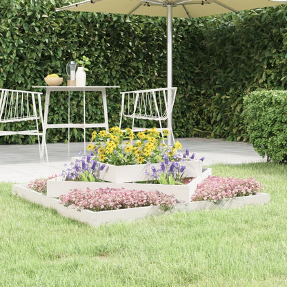 Plantenbak Massief Grenenhout Wit 112 x 112 x 27 cm Wit grenenhout