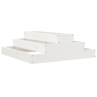 Plantenbak 80X80X27 Cm Massief Grenenhout Wit