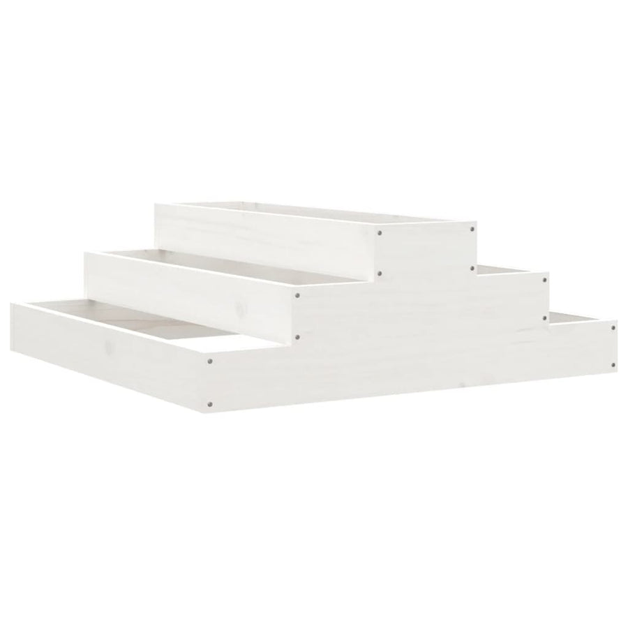 Plantenbak 80X80X27 Cm Massief Grenenhout Wit