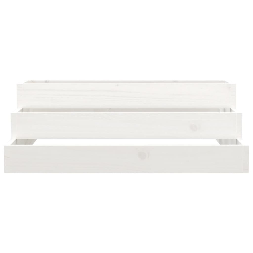 Plantenbak 80X80X27 Cm Massief Grenenhout Wit