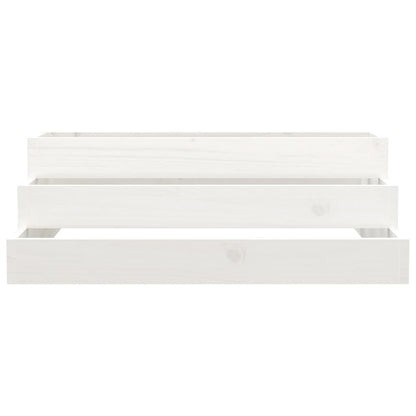 Plantenbak 80X80X27 Cm Massief Grenenhout Wit