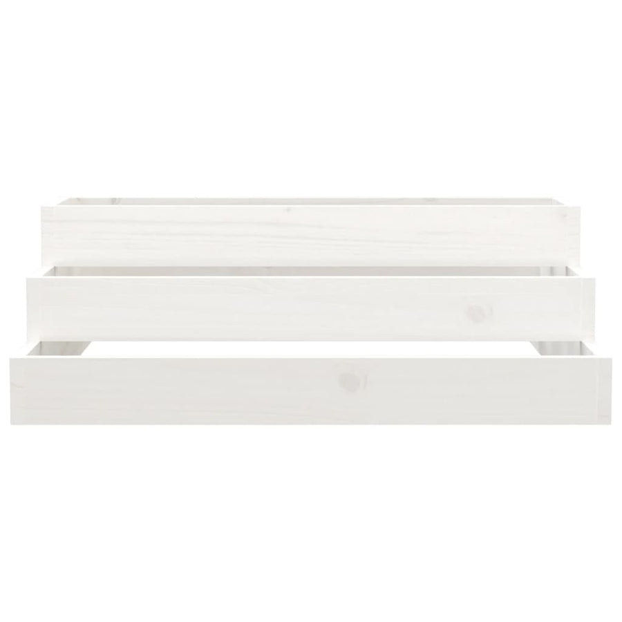 Plantenbak 80X80X27 Cm Massief Grenenhout Wit