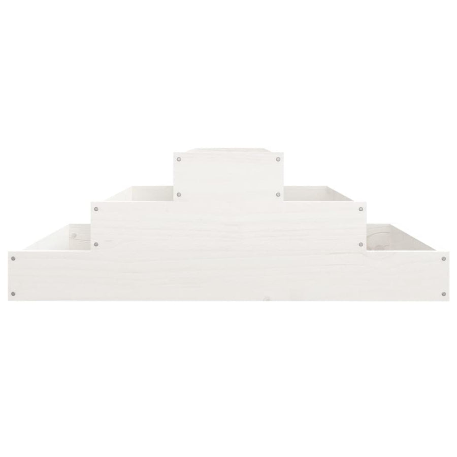 Plantenbak 80X80X27 Cm Massief Grenenhout Wit