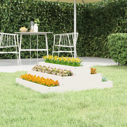 Plantenbak 80X80X27 Cm Massief Grenenhout Wit