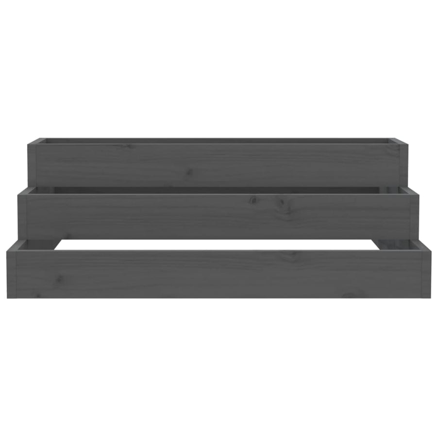 Plantenbak 80X80X27 Cm Massief Grenenhout Grijs