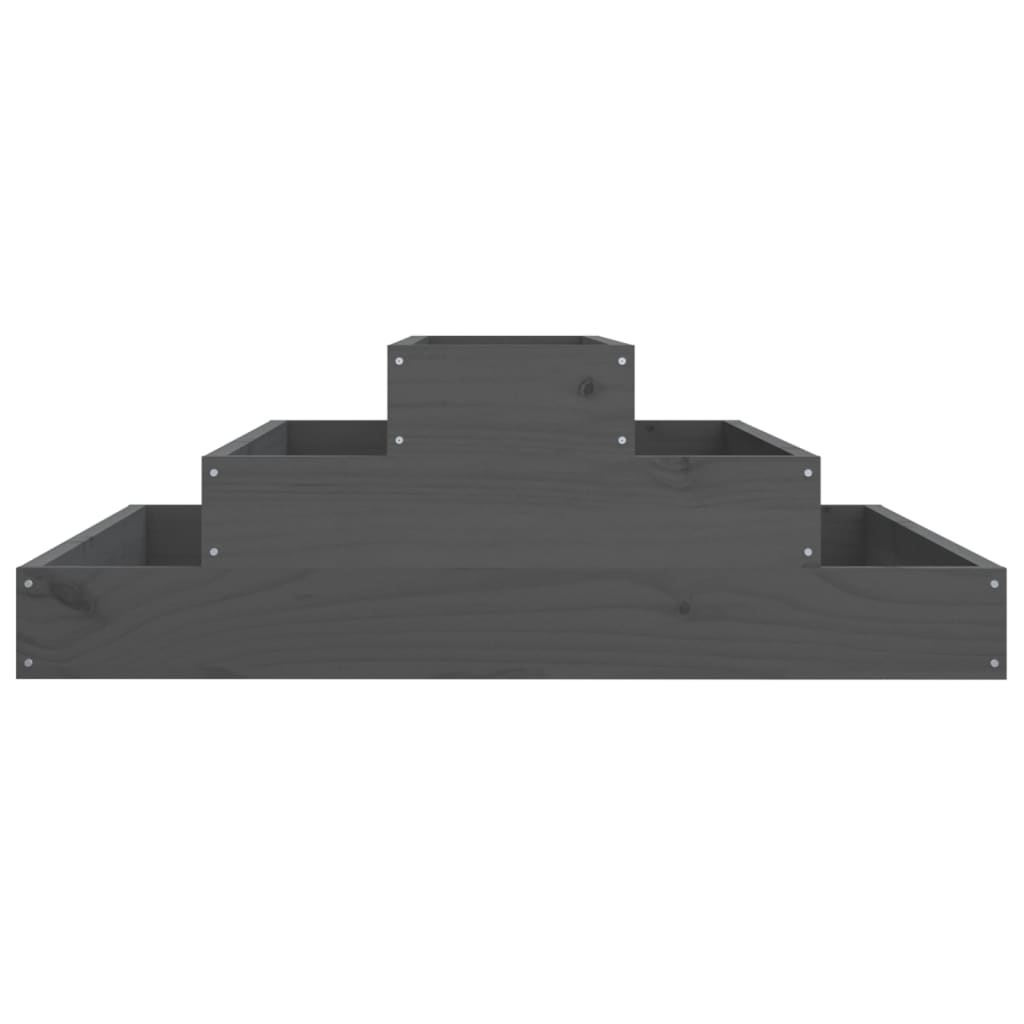 Plantenbak 80X80X27 Cm Massief Grenenhout Grijs