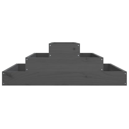 Plantenbak 80X80X27 Cm Massief Grenenhout Grijs