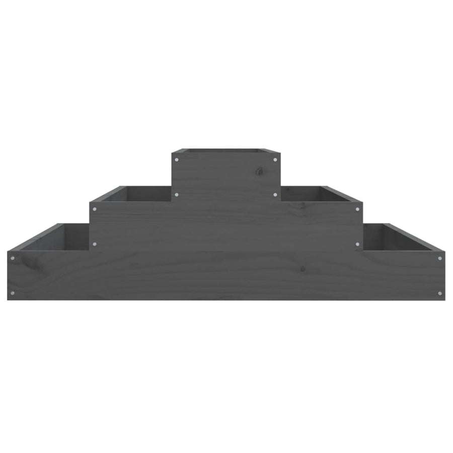 Plantenbak 80X80X27 Cm Massief Grenenhout Grijs