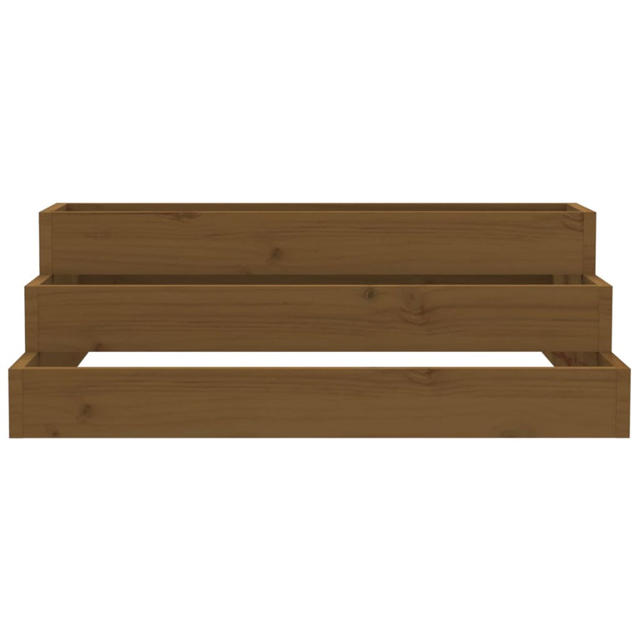 Plantenbak 80X80X27 Cm Massief Grenenhout Honingbruin
