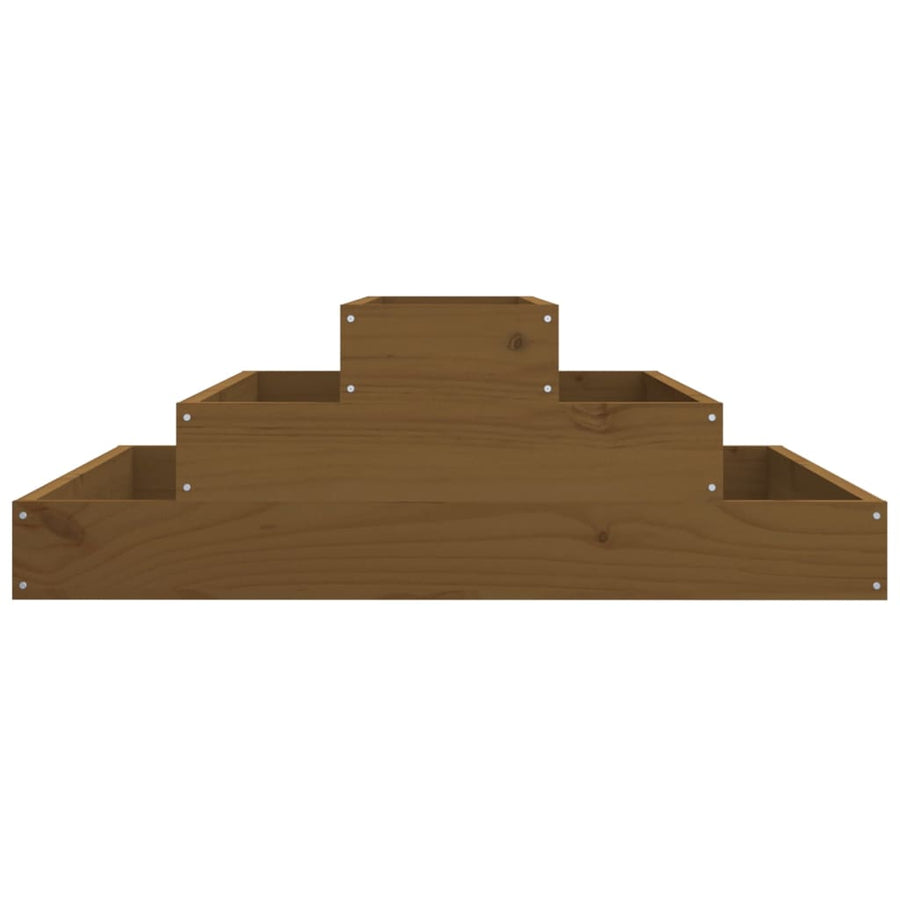 Plantenbak 80X80X27 Cm Massief Grenenhout Honingbruin