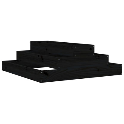 Plantenbak 80X80X27 Cm Massief Grenenhout Zwart