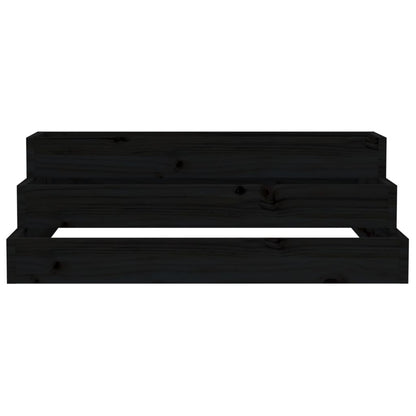 Plantenbak 80X80X27 Cm Massief Grenenhout Zwart