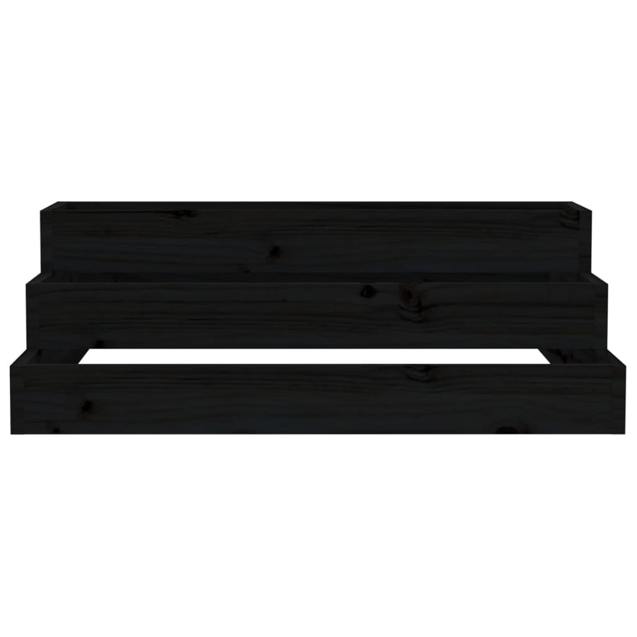 Plantenbak 80X80X27 Cm Massief Grenenhout Zwart